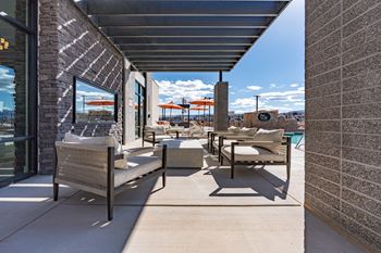 Patio area with couch